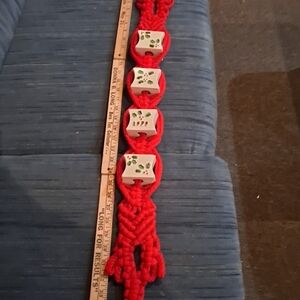 Vintage Handmade 1979 Noel Hanging Macrame Decoration